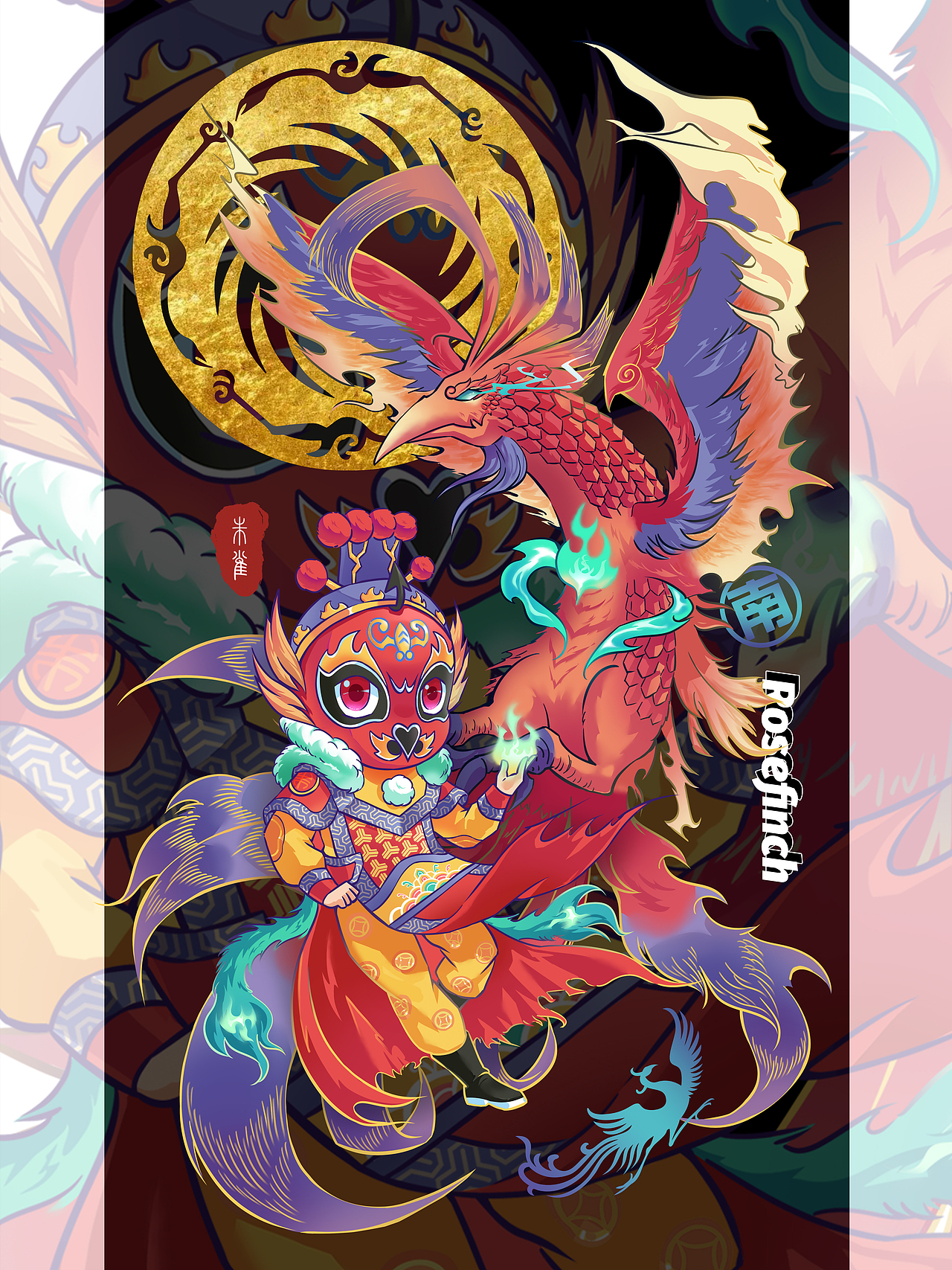 【IP插画】京剧中的四圣兽（图ZMzc1OTE0MzE2） - 商业插画 - 站酷设计师黄爵原创素材 - 站酷ZCOOL