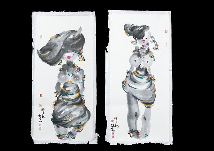 姑娘像花儿一样谢意人物画 /设计师 刘 意