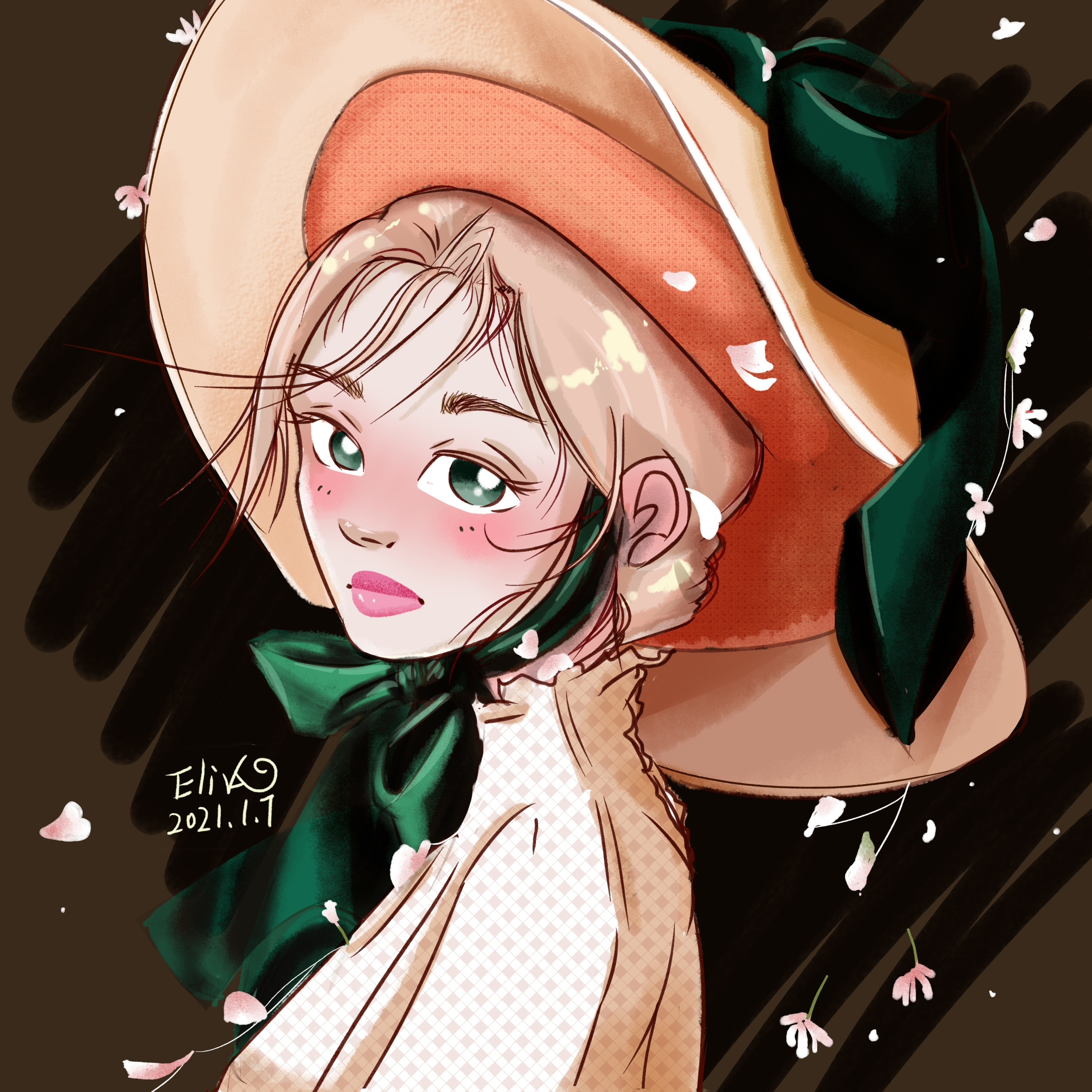 2021头像练习小目标1/100|插画|创作习作|eliva薇薇_原创作品-站酷