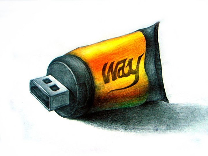 创意u盘设计彩铅手绘稿