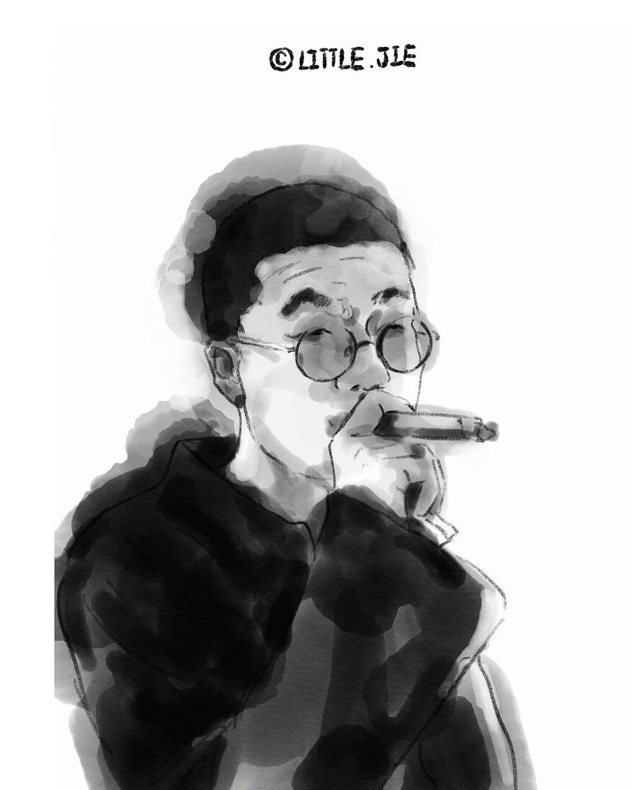 吐槽大会水墨丹青 李诞ipad pro 画