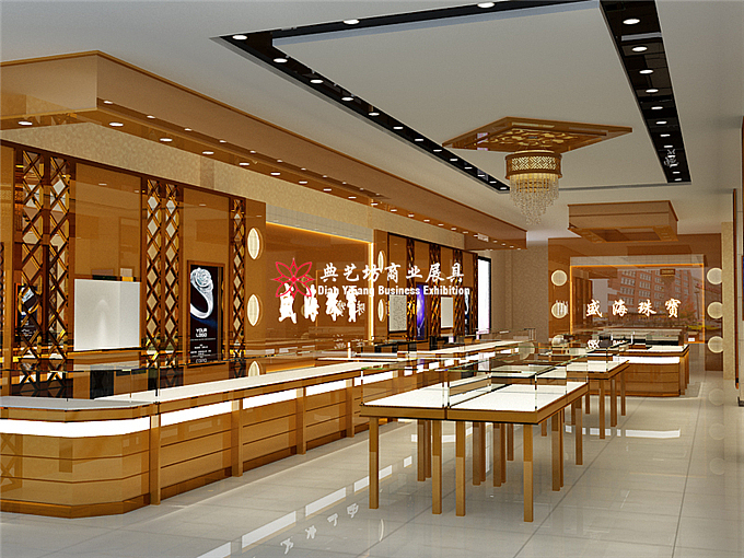 盛海珠宝展柜设计效果图－深圳典艺坊珠宝展柜厂著作