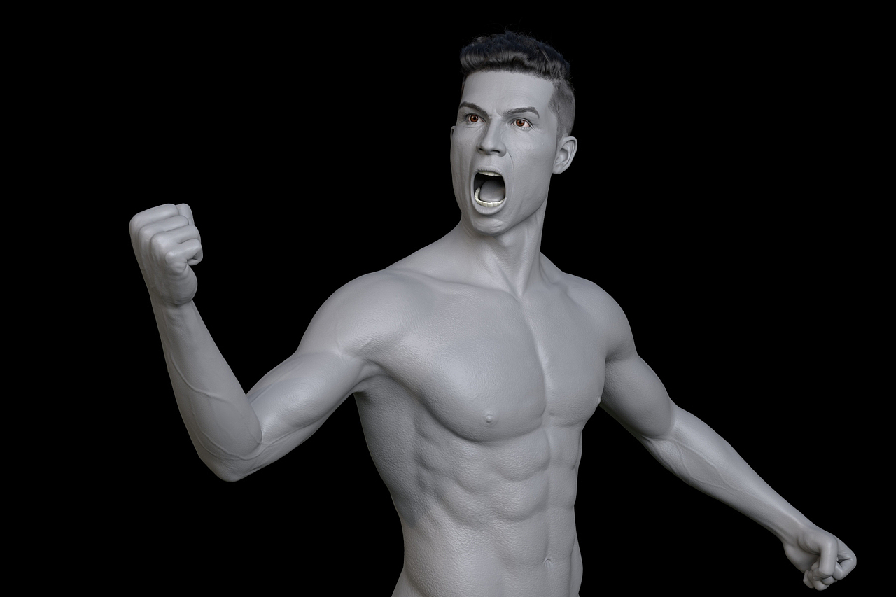 练习zb+maya制作c罗