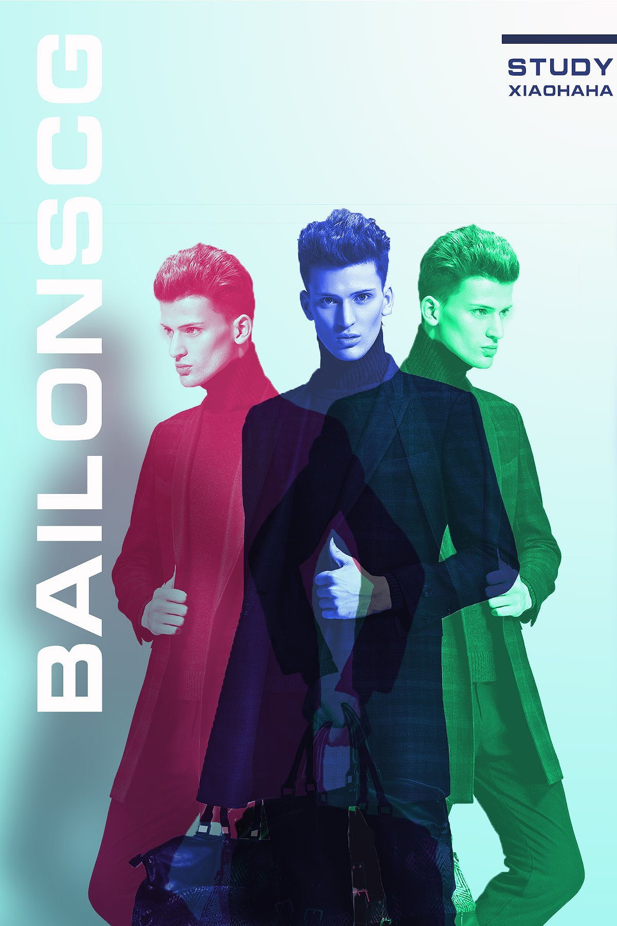 ps练习—《时尚渐变重影海报》