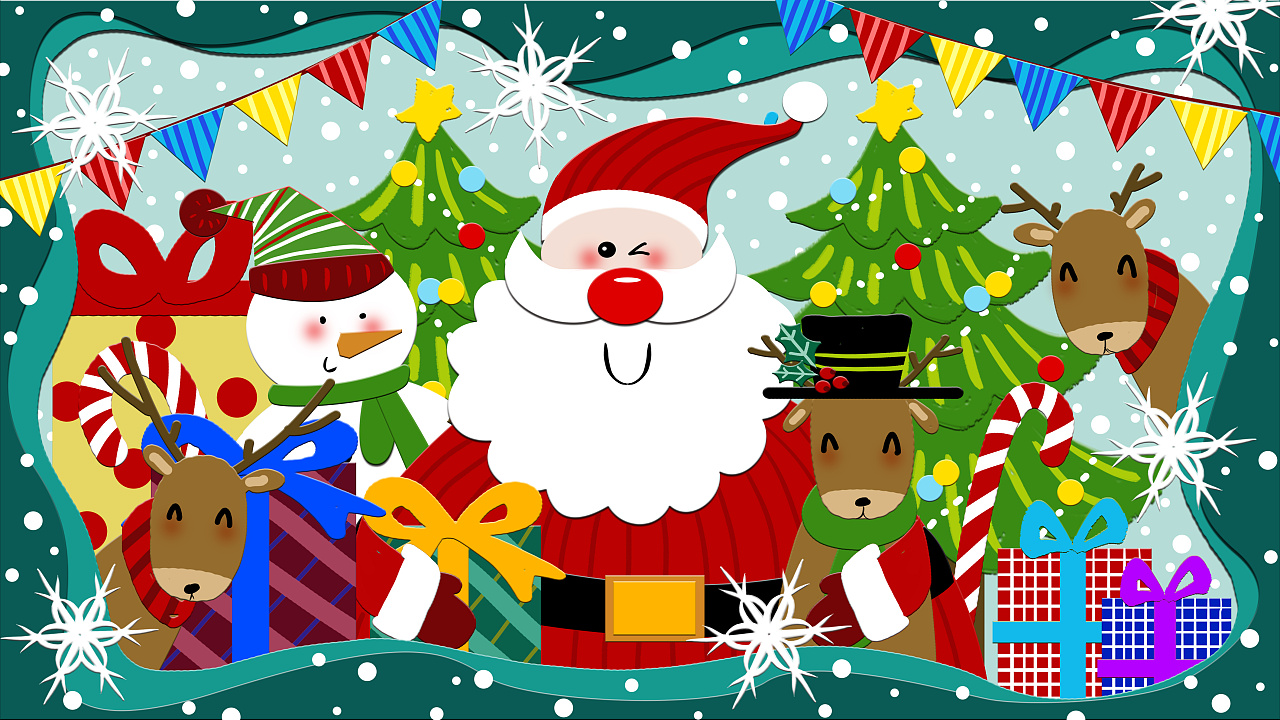 圣诞节平安夜儿童插画