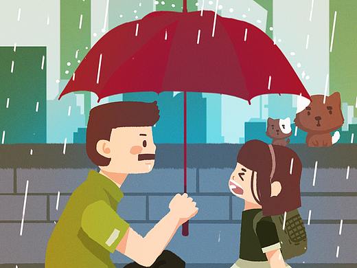 五月份画的一些关于父亲节亲情的一些插画