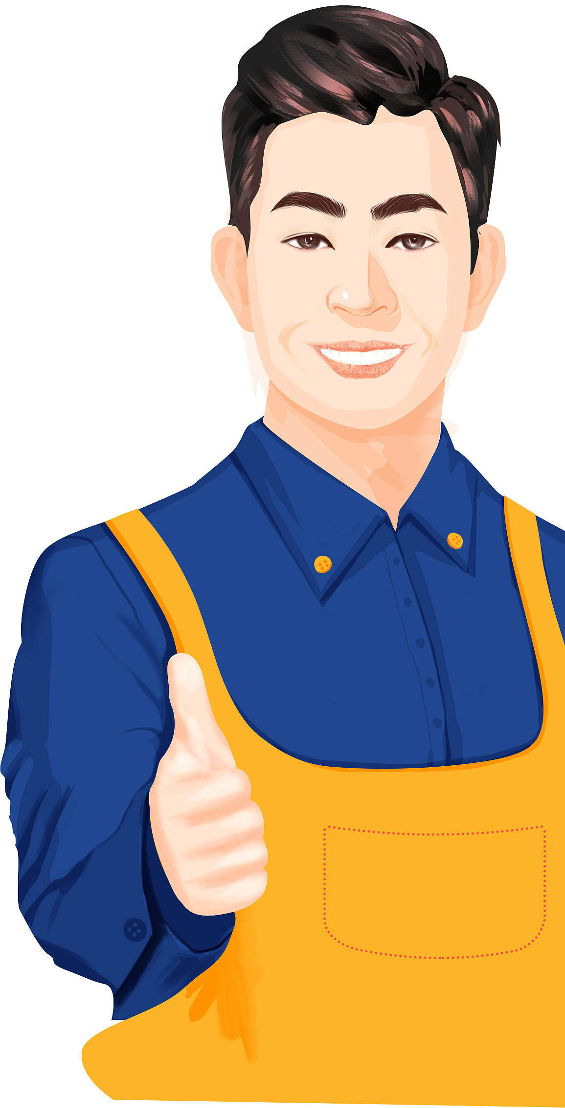 竖大拇指的工人