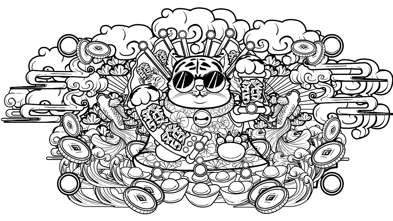 虎年插画老虎插画-国潮喜庆新年设计系列（图ZMjcyMzM5NzA0） - 商业插画 - 站酷设计师木有鱼丸000原创素材 - 站酷ZCOOL