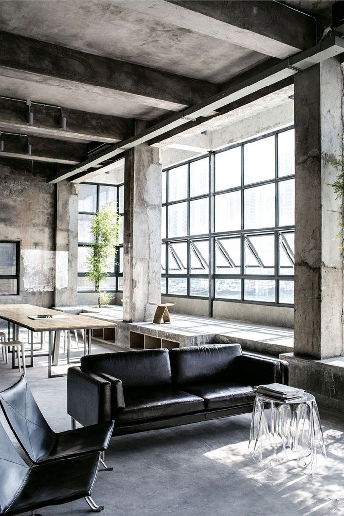 loft工业风办公空间软装案例