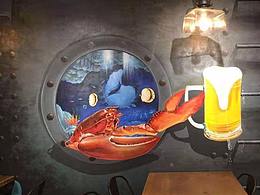 海鲜店 3D海底世界彩绘