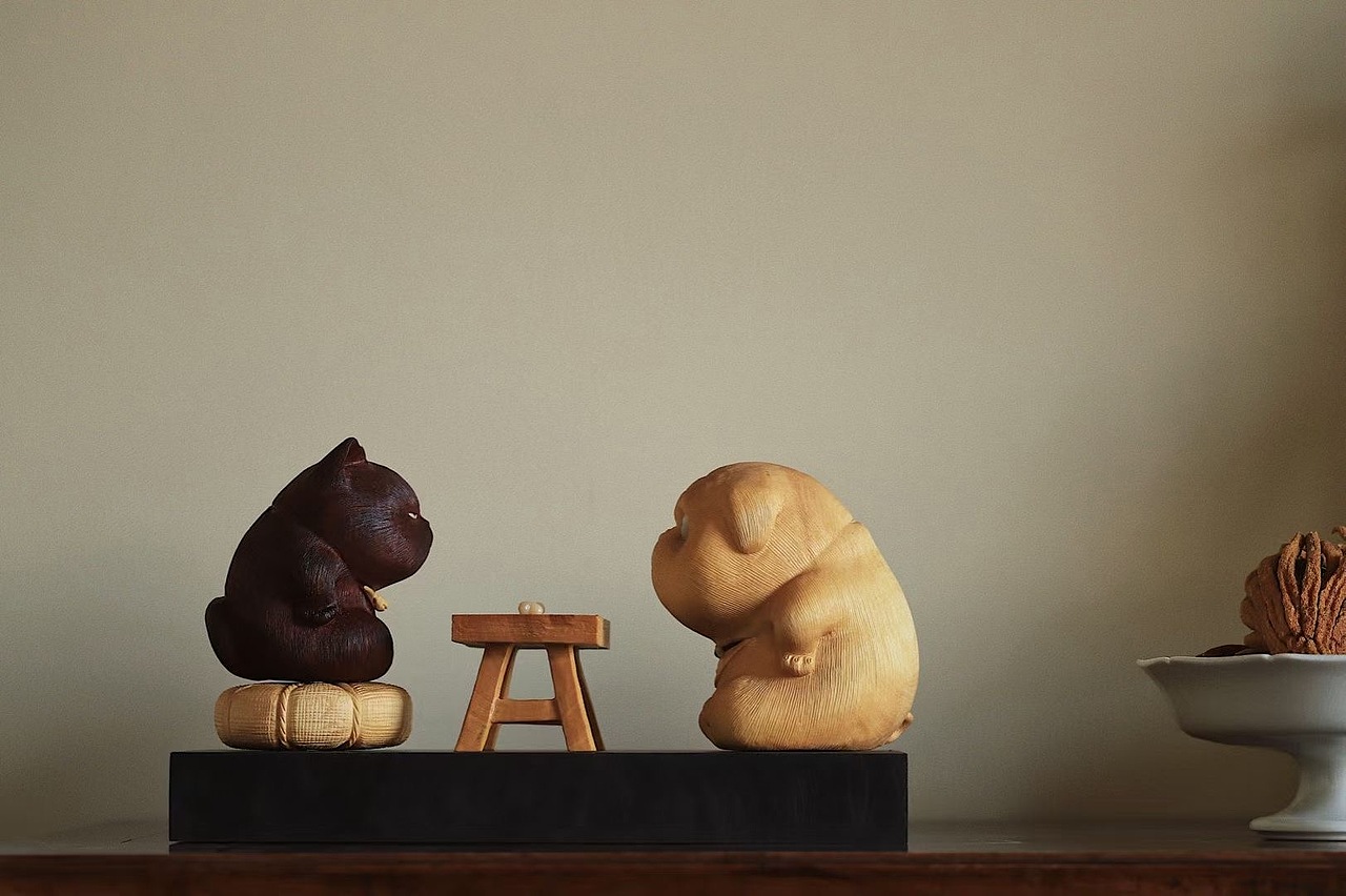 小叶紫檀×黄杨木 | 猫狗猜拳