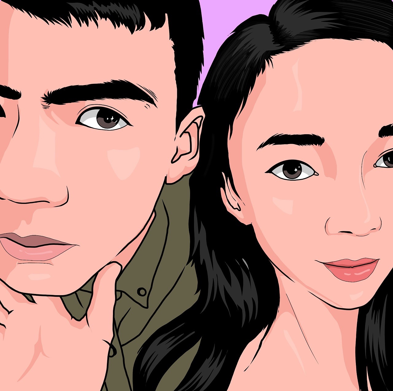 情侣头像|插画|艺术插画|阿龙a - 原创作品 - 站酷 (zcool)