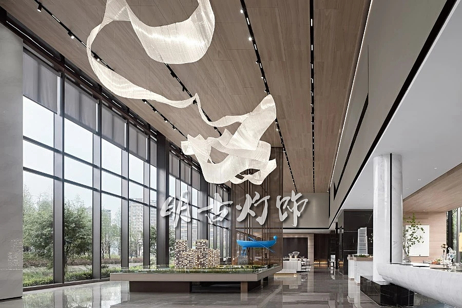 售楼部沙盘区吊灯 专业沙盘吊灯定制 明古灯饰