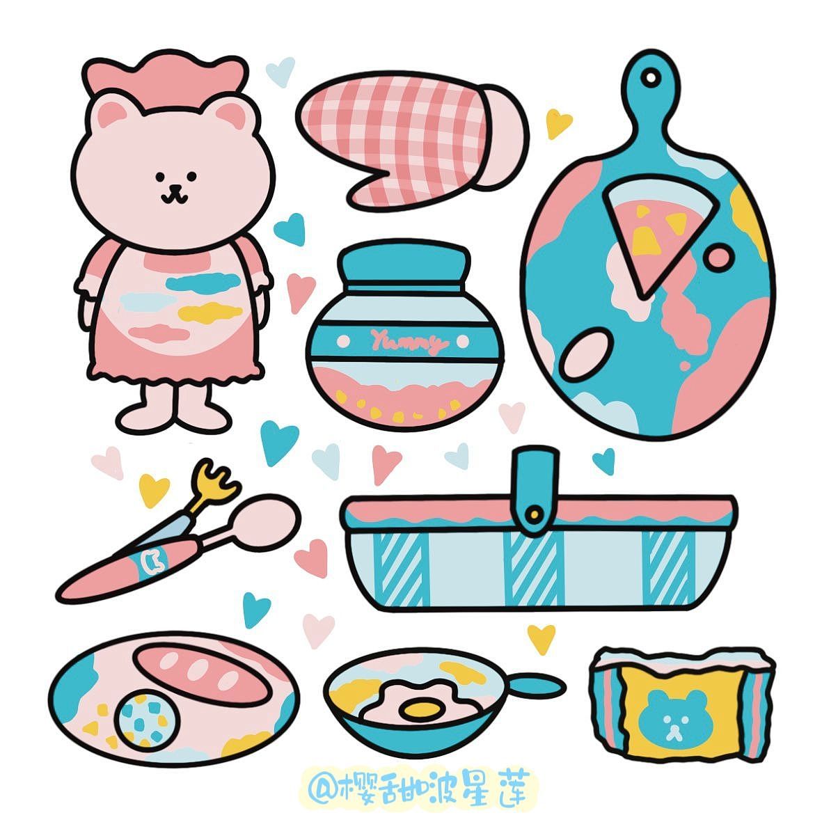 【原创插画】乖乖熊的烘焙日常🍳