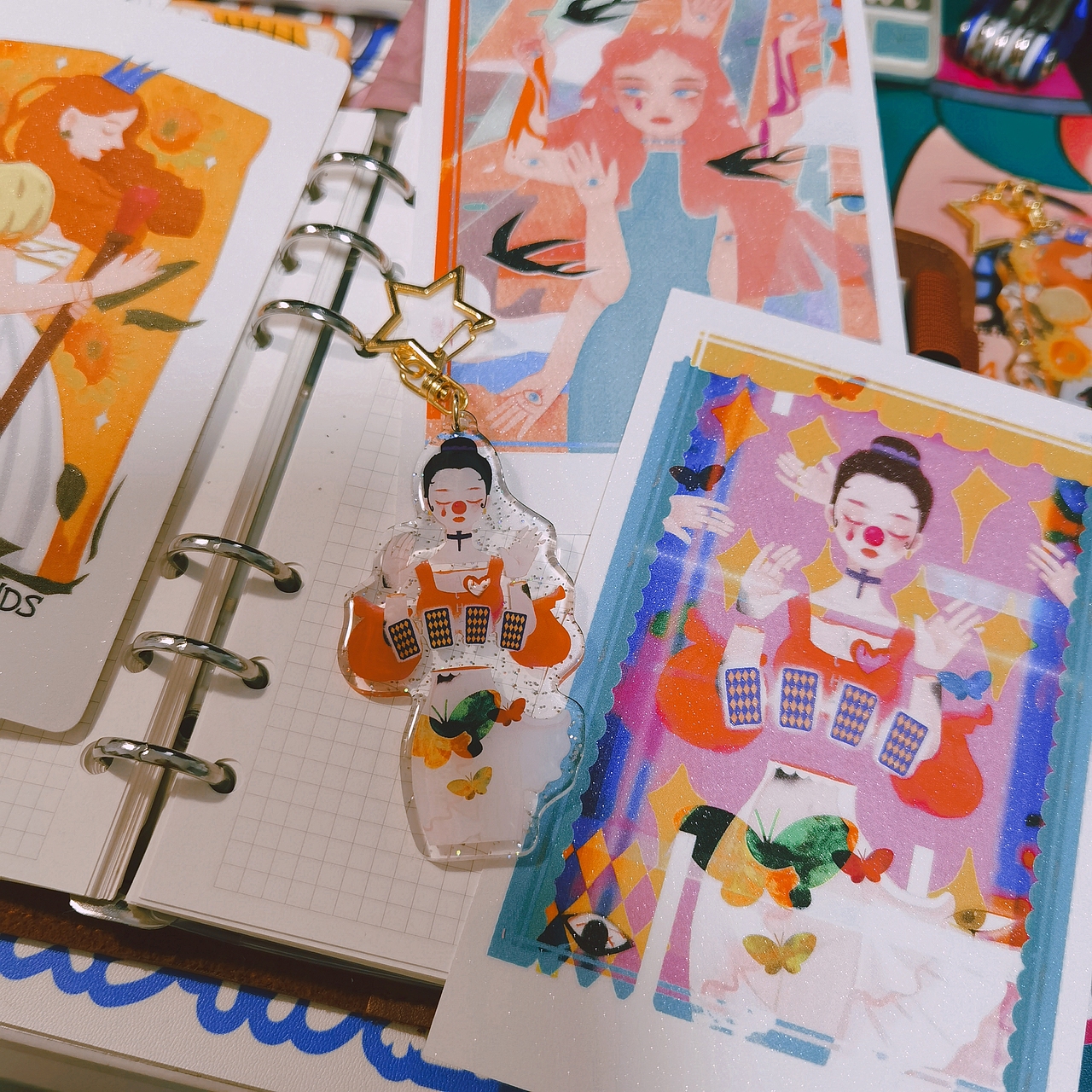 闪粉滴胶钥匙扣~