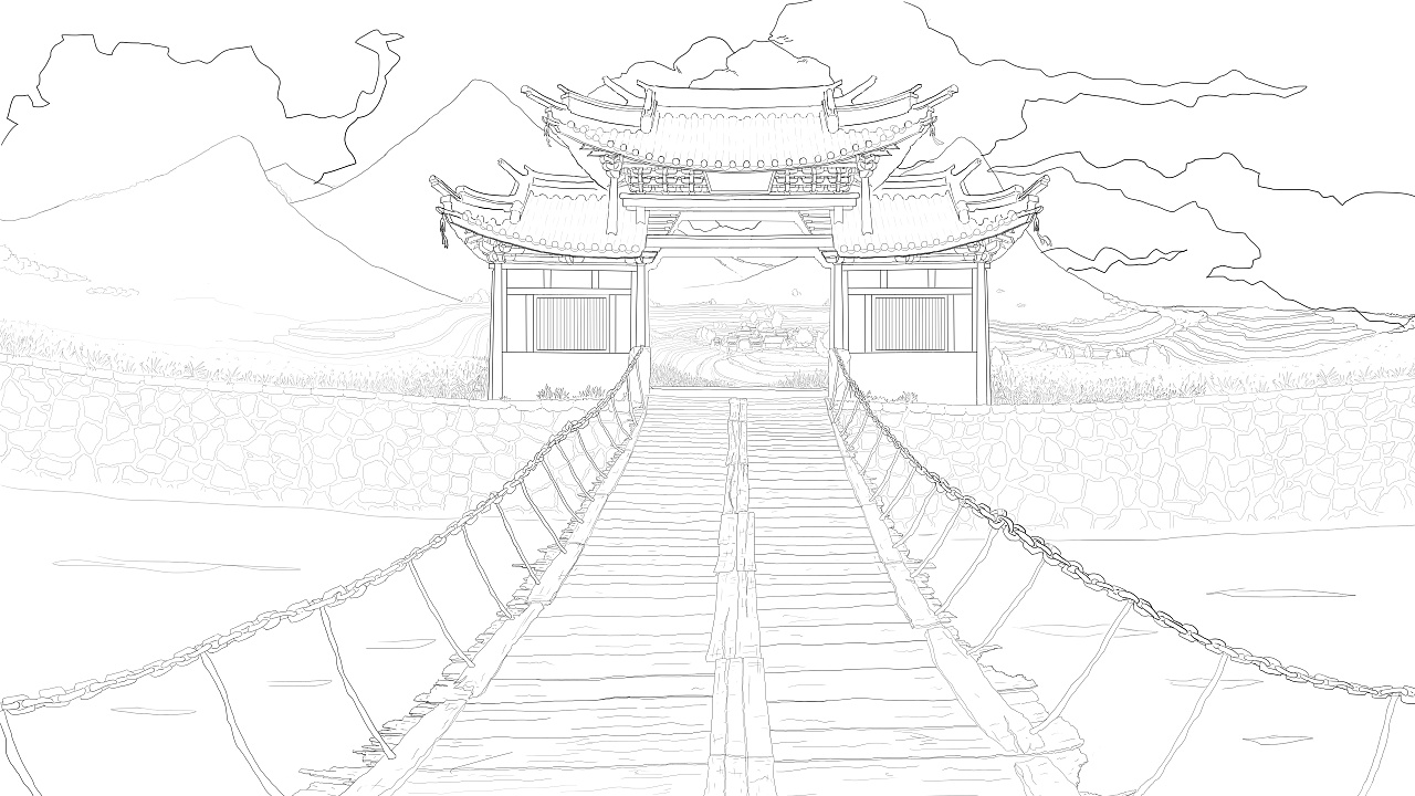 山中藏寺怎么画出来图片