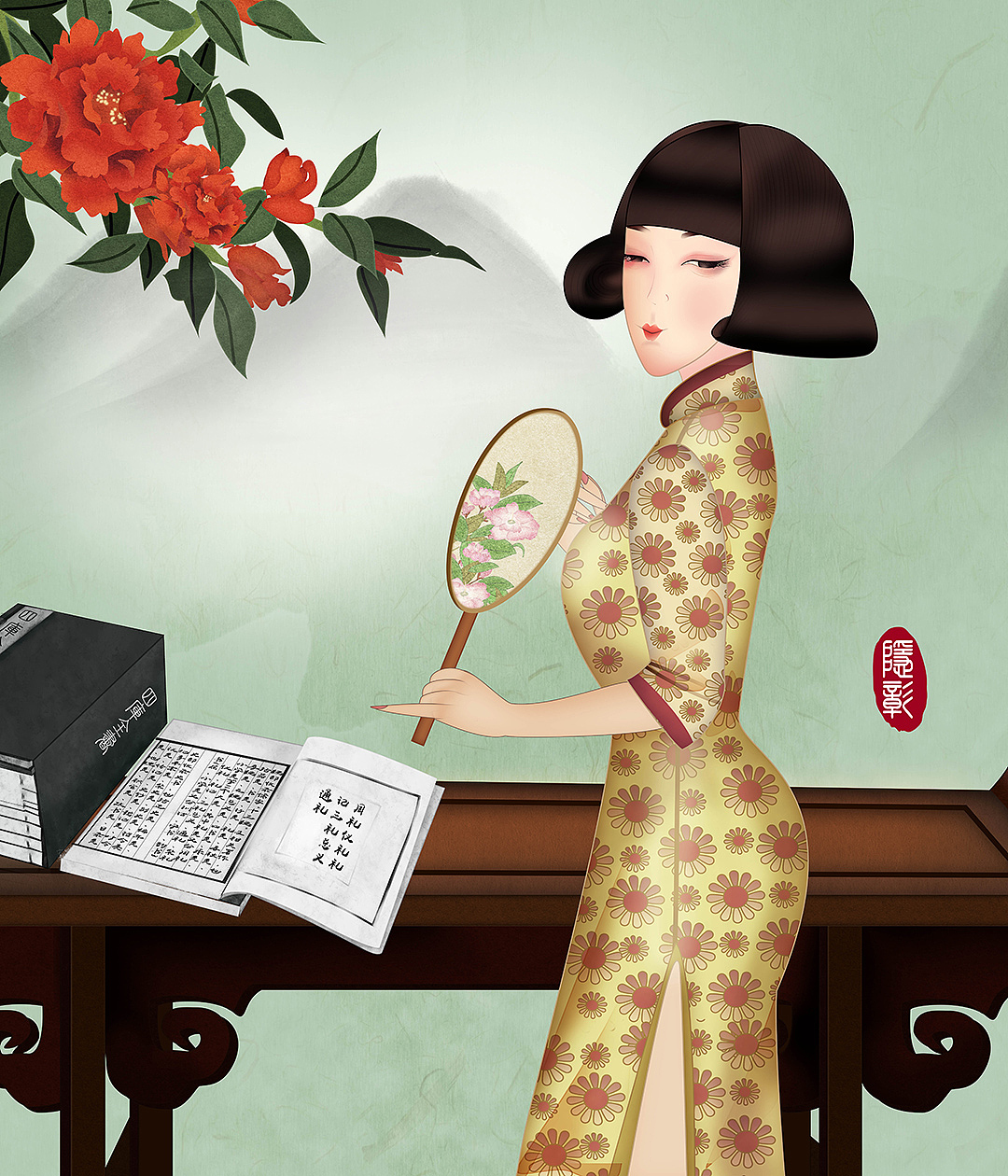 古风唯美红灯笼古书桌子古窗喝茶美人（图ZMjA4MDc2Mjg4） - 商业插画 - 站酷设计师隐彰原创素材 - 站酷ZCOOL