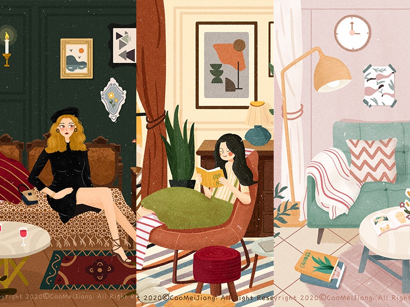 #居家小场景——照片转插画