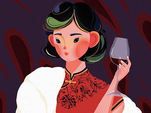 旗袍女子插画合集（个人主页-ZNDQ3MjQ2ODA=） - 创作习作 - 站酷设计师懿瑶L原创素材 - 站酷ZCOOL