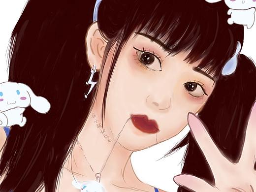 手繪 頭像 女生（個(gè)人主頁(yè)-ZNTA0MDg0NTY=） - 繪本 - 站酷設(shè)計(jì)師黃桃小姐原創(chuàng)素材 - 站酷ZCOOL