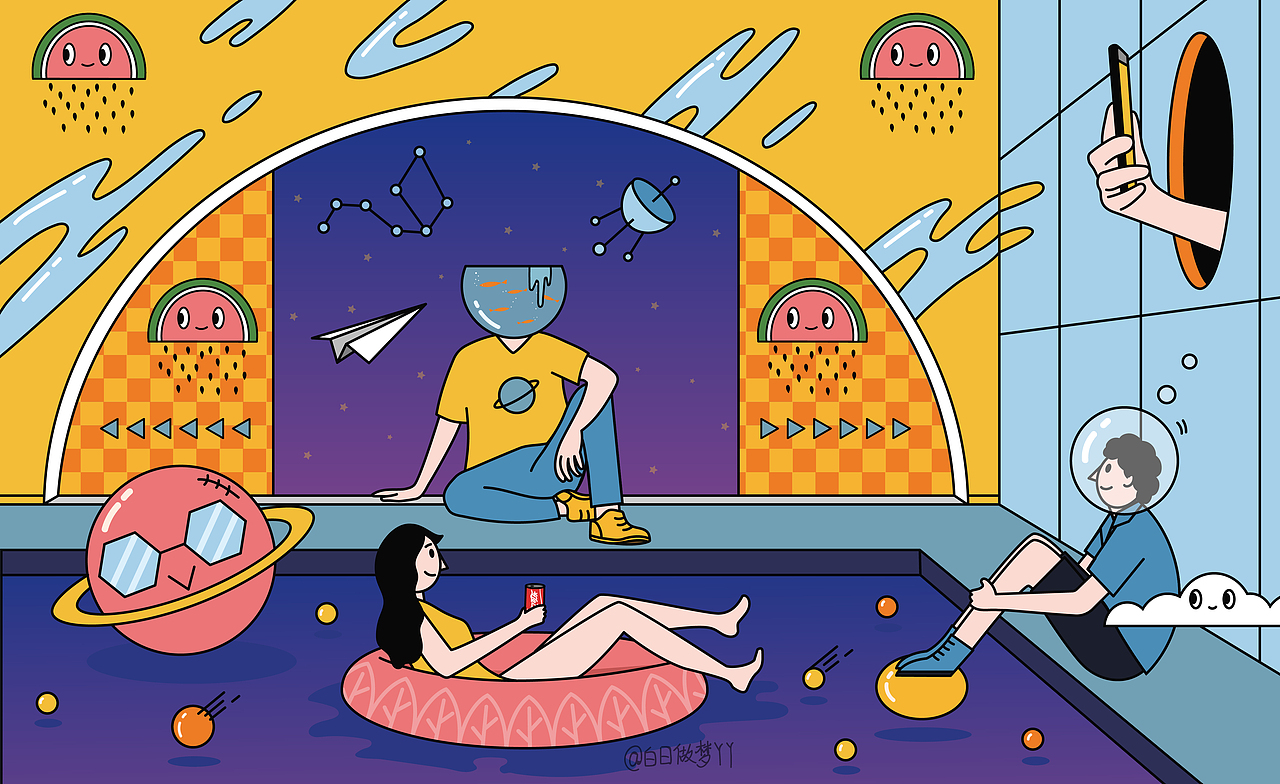 没有固定主题的系列插画（图ZMjAzMzk2NTg0） - 创作习作 - 站酷设计师白日做梦yy原创素材 - 站酷ZCOOL