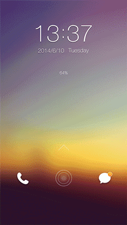充电解锁过程,由于文件比较大,损失了点颜色- -widgeticons锁屏原创
