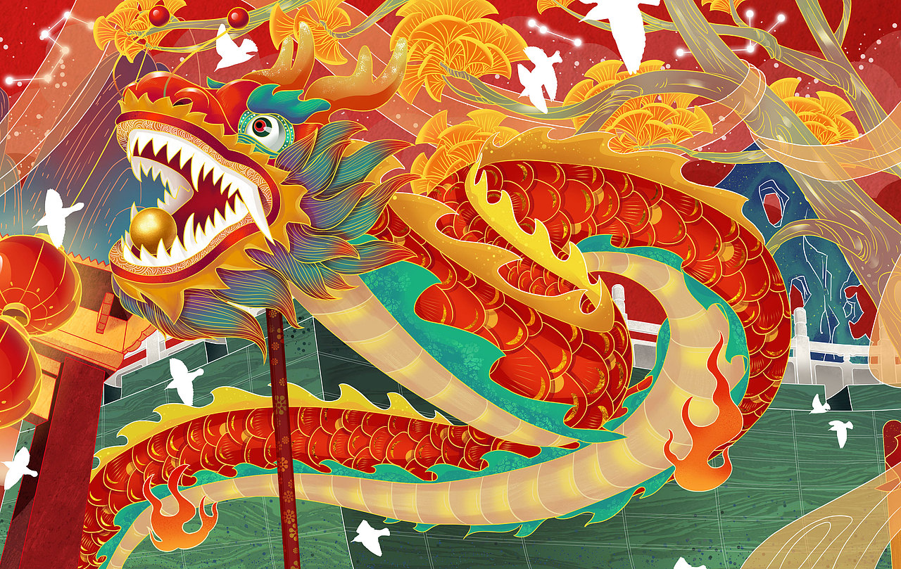 网站新年壁纸插画比赛图（图ZMjQ2NzM5ODA4） - 商业插画 - 站酷设计师舟亢兮原创素材 - 站酷ZCOOL