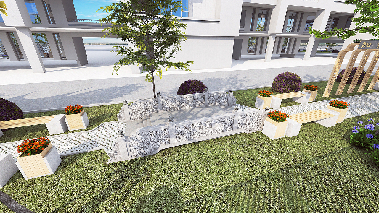 学校景观布置（图ZMjU4Njk5OTcy） - 景观设计 - 站酷设计师海豚和珣子原创素材 - 站酷ZCOOL