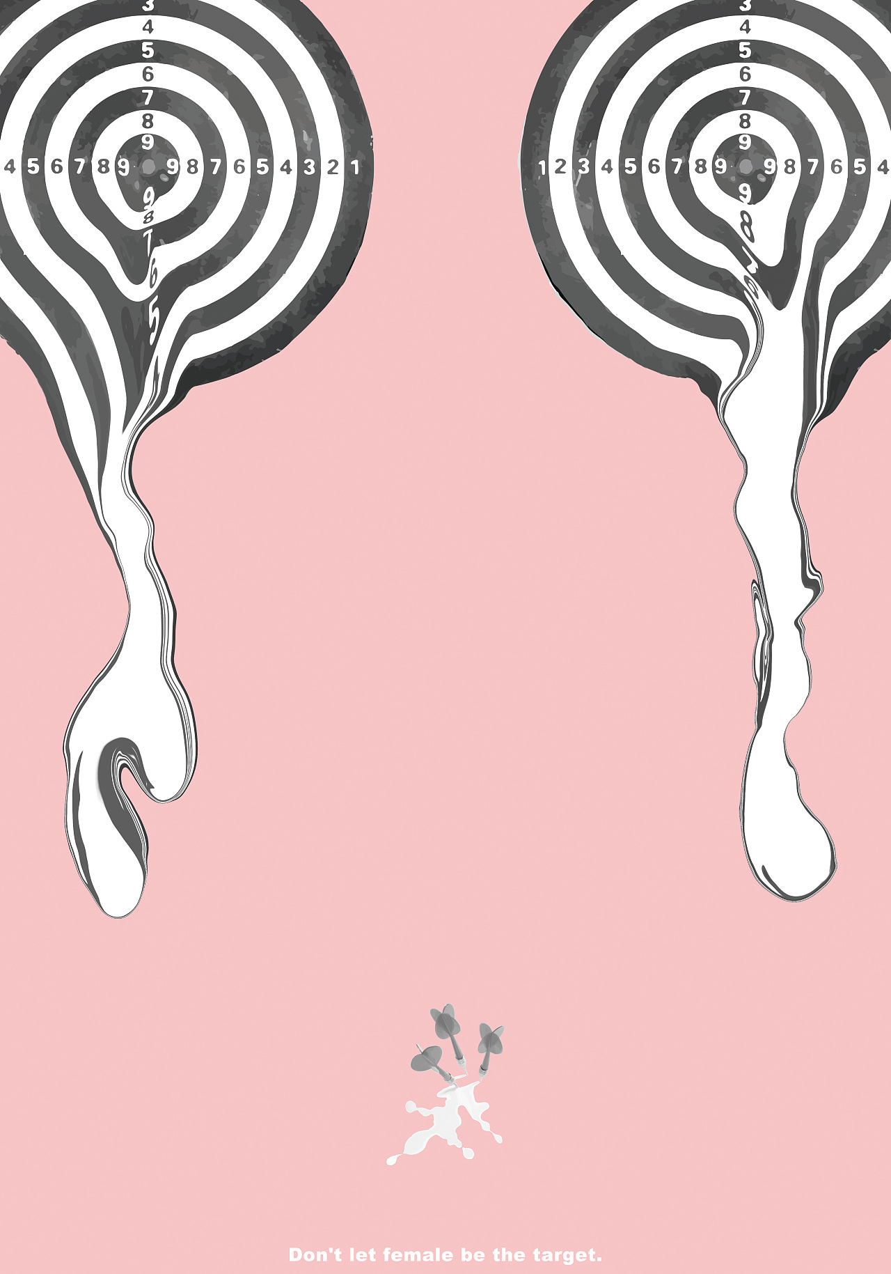 女权主题海报设计《dont let female be the target》