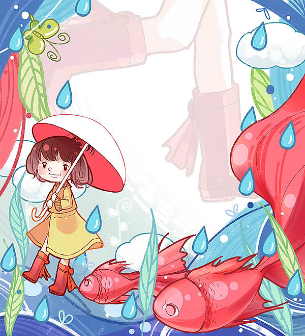 儿童插画跨页封底等