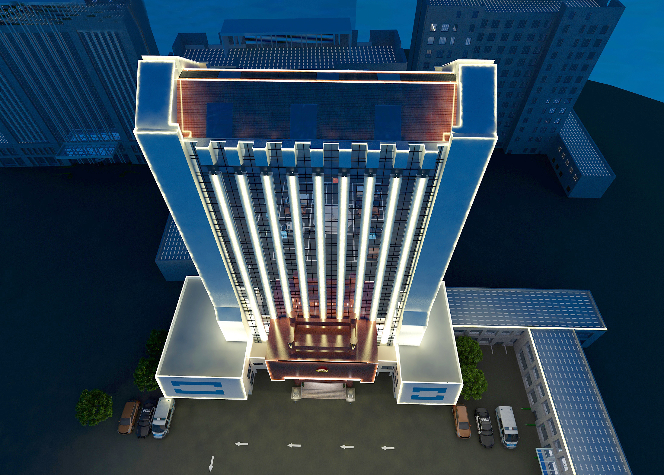 夜景亮化|三维|建筑/空间|无畏视觉空间 - 原创作品 - 站酷 (zcool)