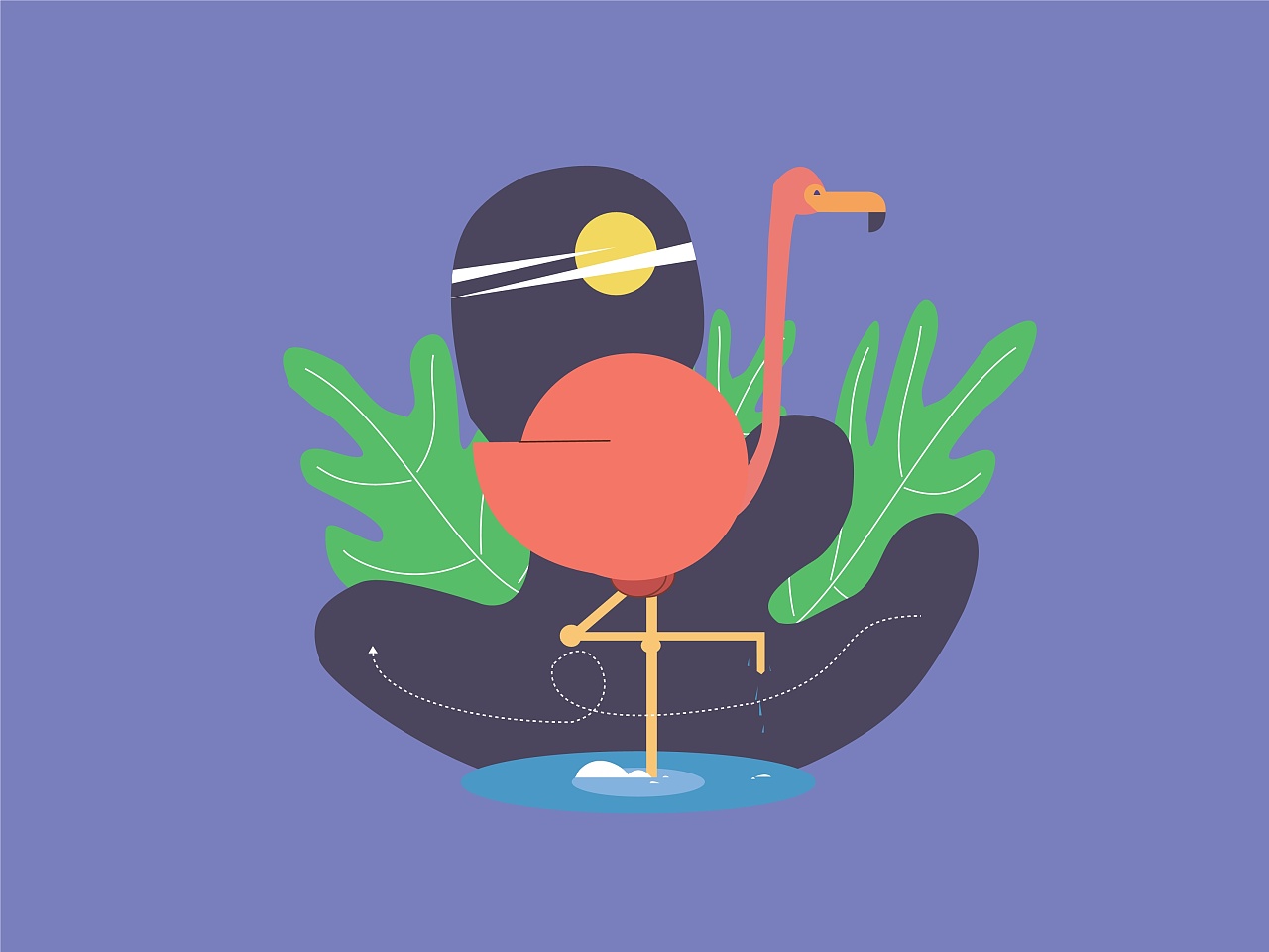 火烈鸟|平面|图案|阿la文 - 临摹作品 - 站酷 (zcool)