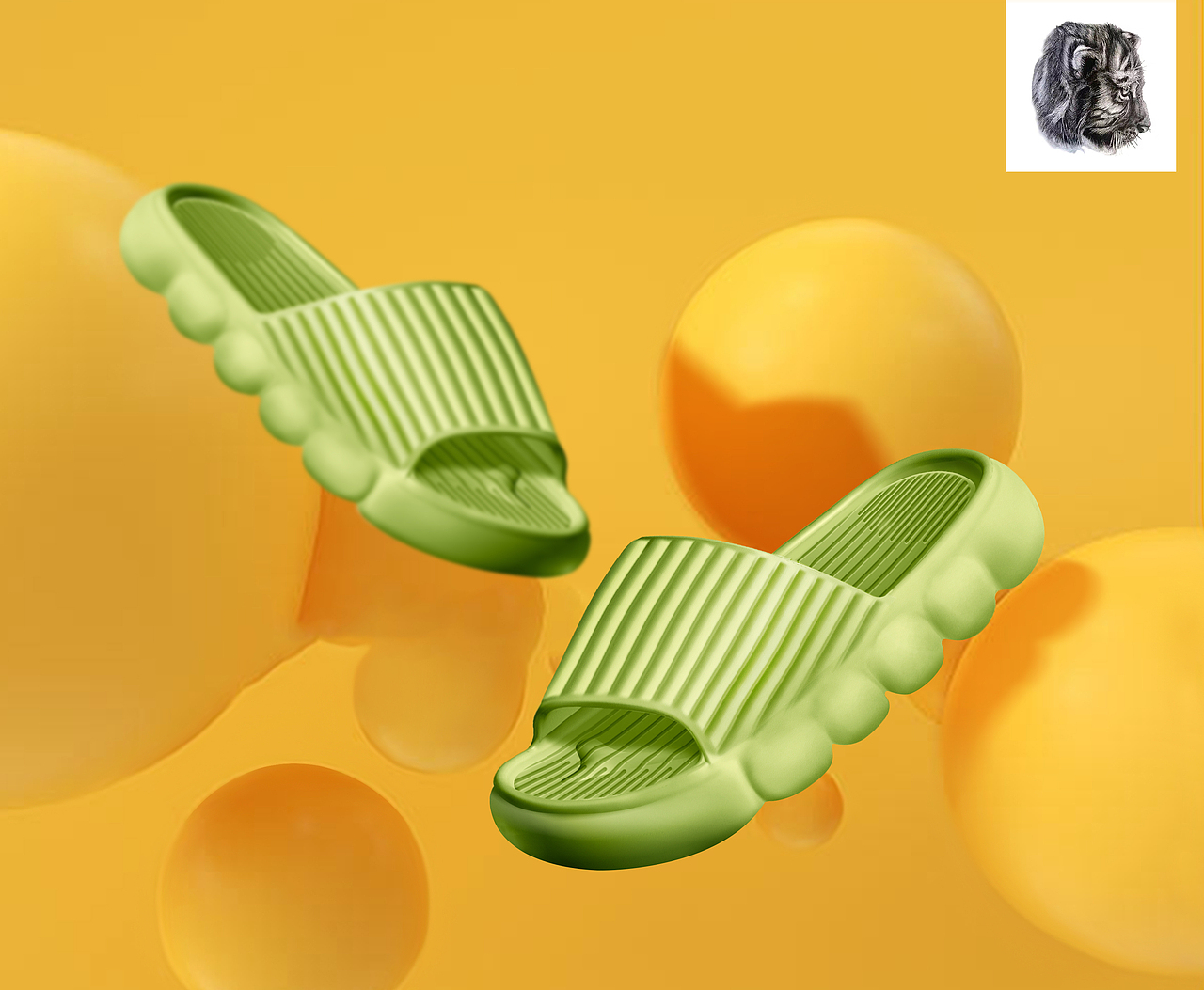 女E V A拖鞋渲染电商图（图ZMzMwNzY3NjU2） - 生活用品 - 站酷设计师米润设计原创素材 - 站酷ZCOOL