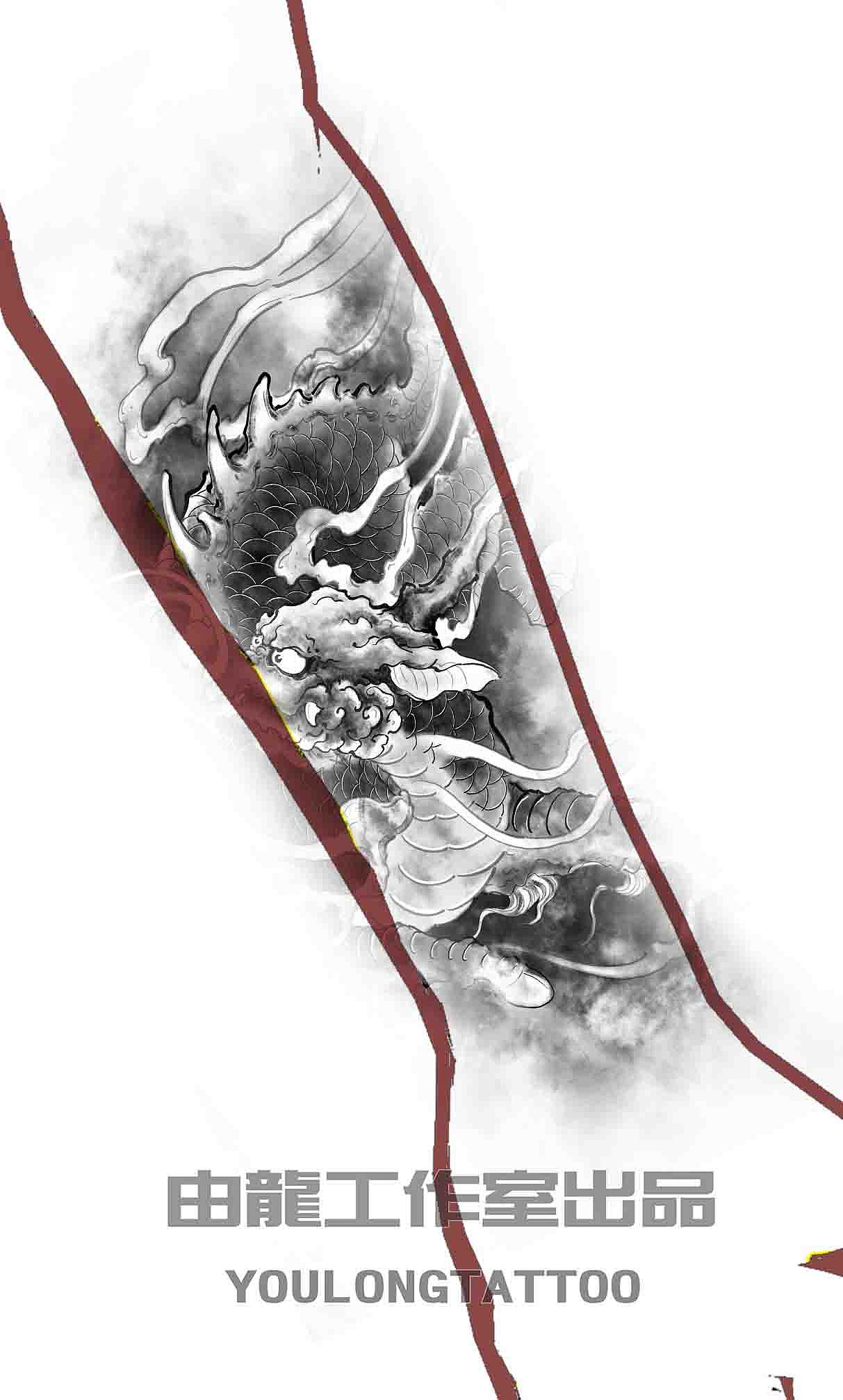 麒麟纹身的寓意，由龙作品麒麟纹身手稿（图ZMjQyMDEyNjc2） - 其他平面 - 站酷设计师沪上由龙原创素材 - 站酷ZCOOL