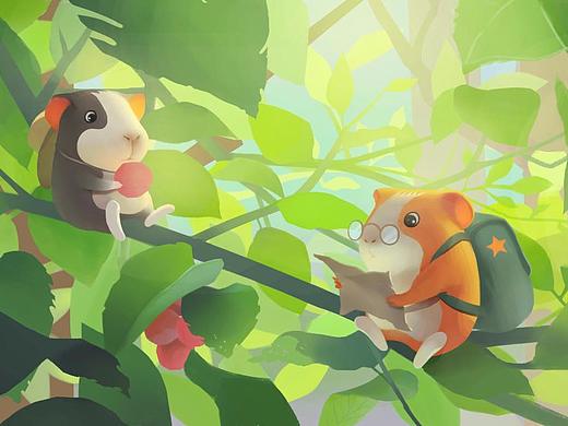 旅行的豚鼠之午后夏日的小憩