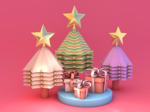 圣誕樹c4d（個人主頁-ZMzAyMTIyMDA=） - 其他平面 - 站酷設(shè)計師會飛的魚Q原創(chuàng)素材 - 站酷ZCOOL