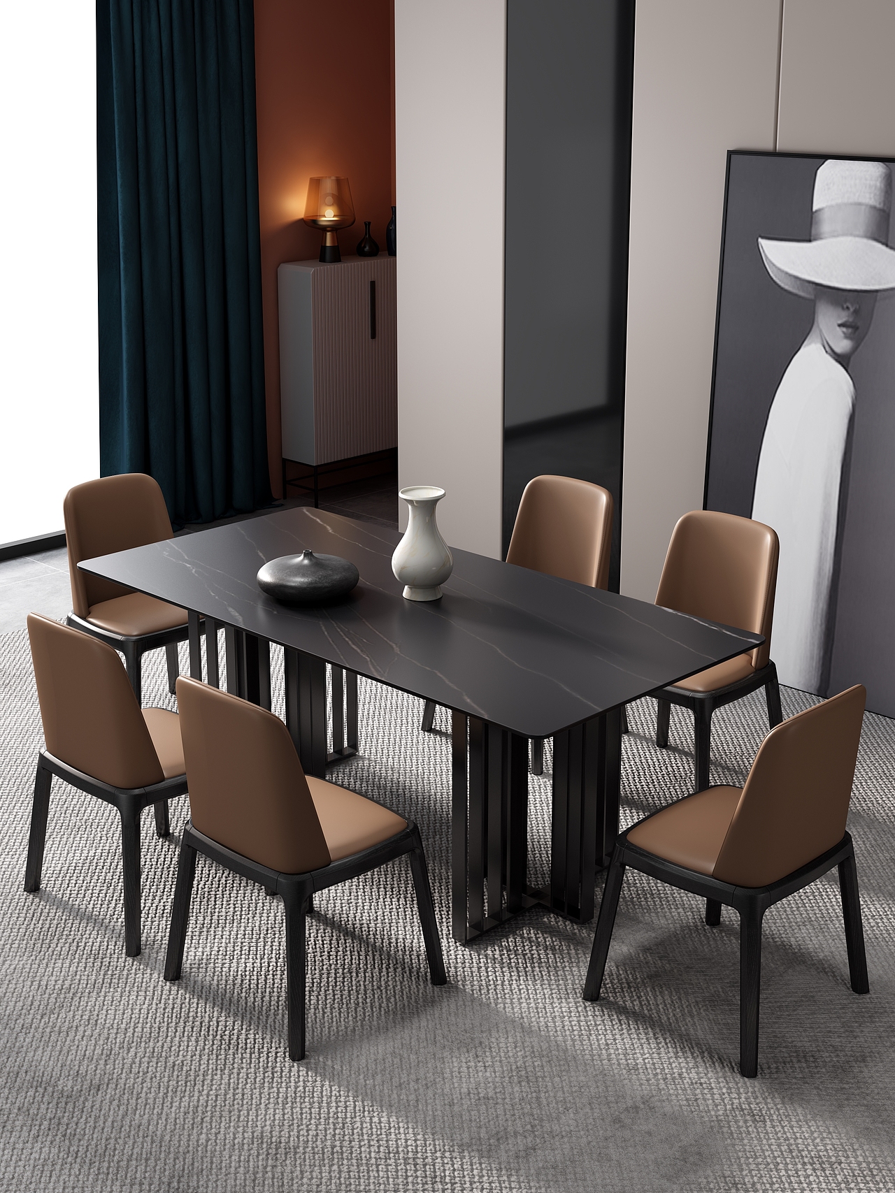 意式极简餐桌椅