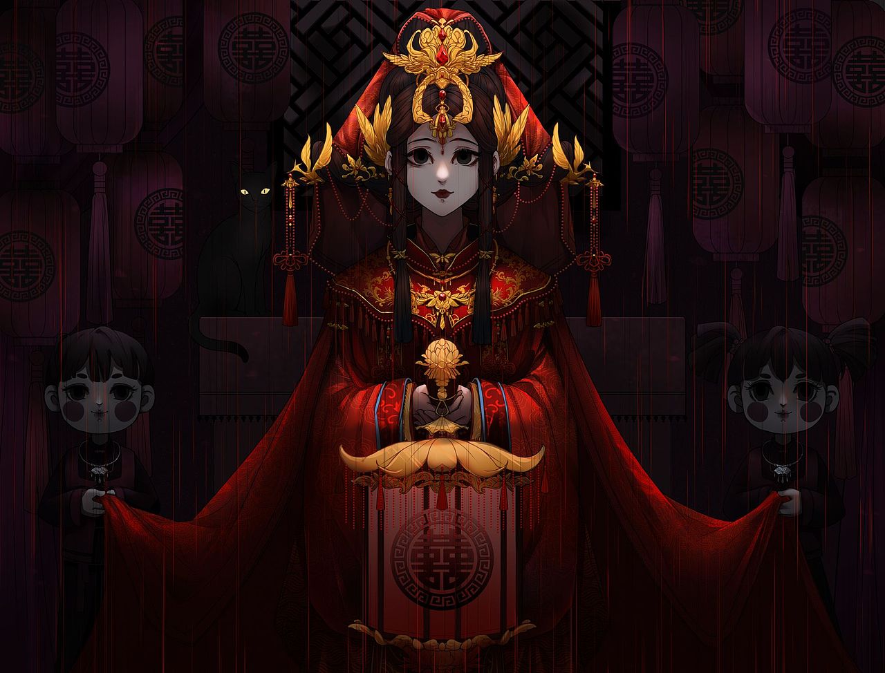 鬼女出嫁（图ZMzI3MTgwMDI0） - 商业插画 - 站酷设计师超黑猫警长原创素材 - 站酷ZCOOL