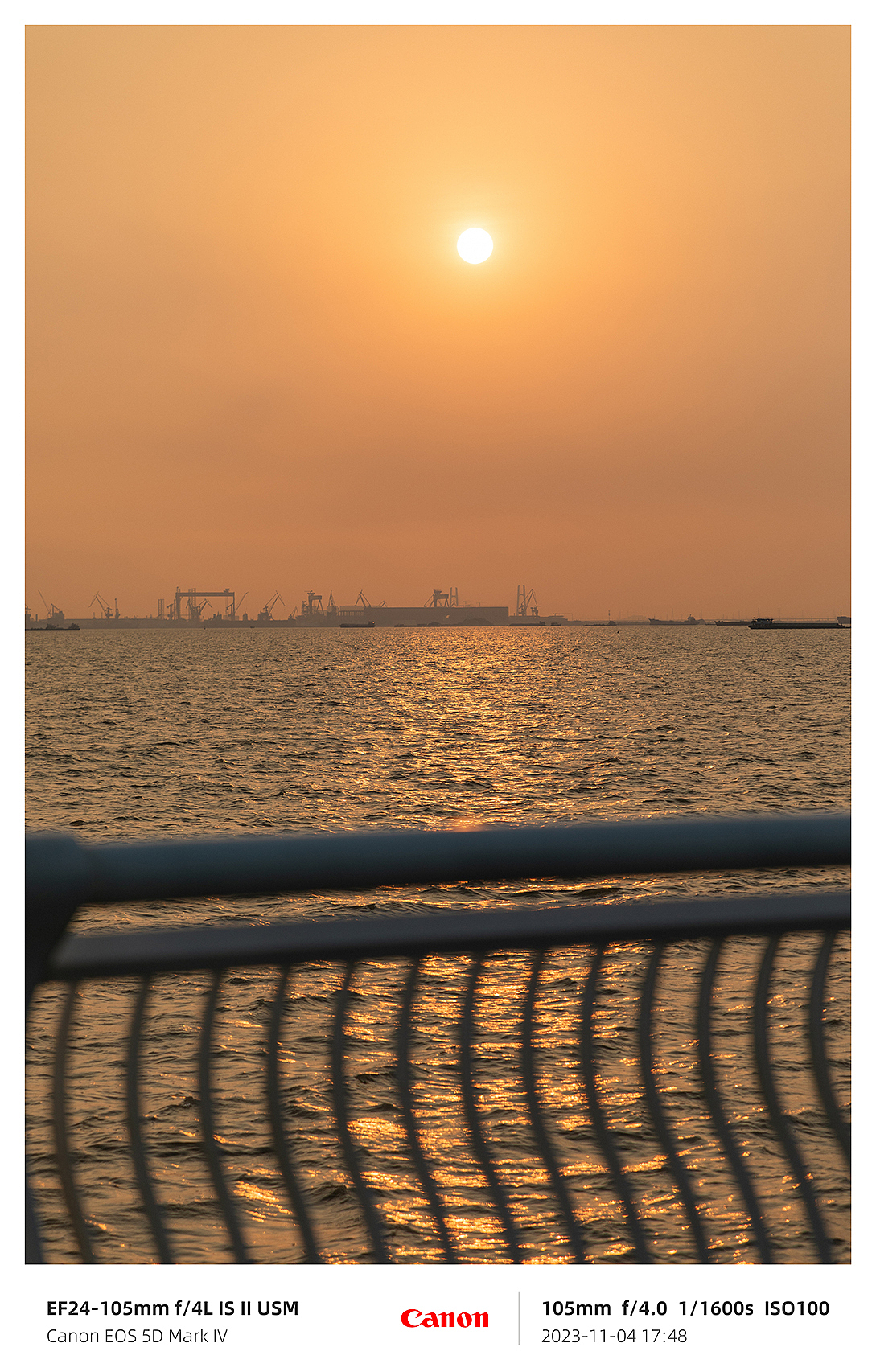 风光摄影-滨海湾落日