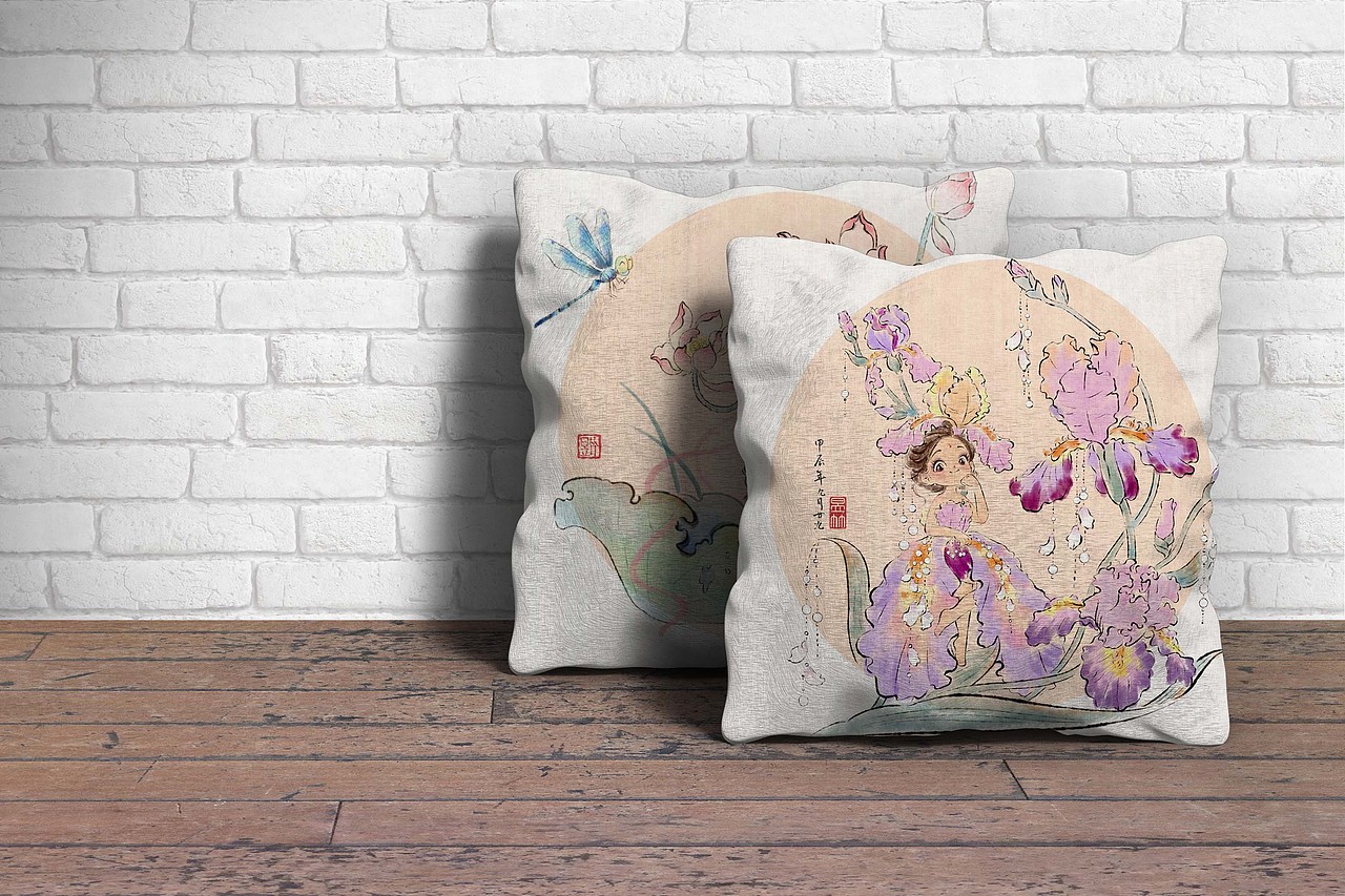 十二花神半合集:菊花、桂花、芙蓉花、桃花、荷花鸢尾