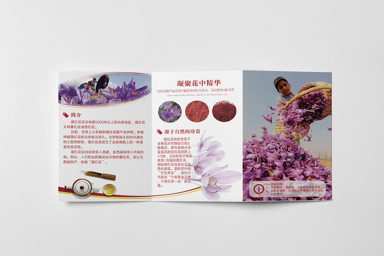 藏红花折页 产品折页 三折页 西红花折页