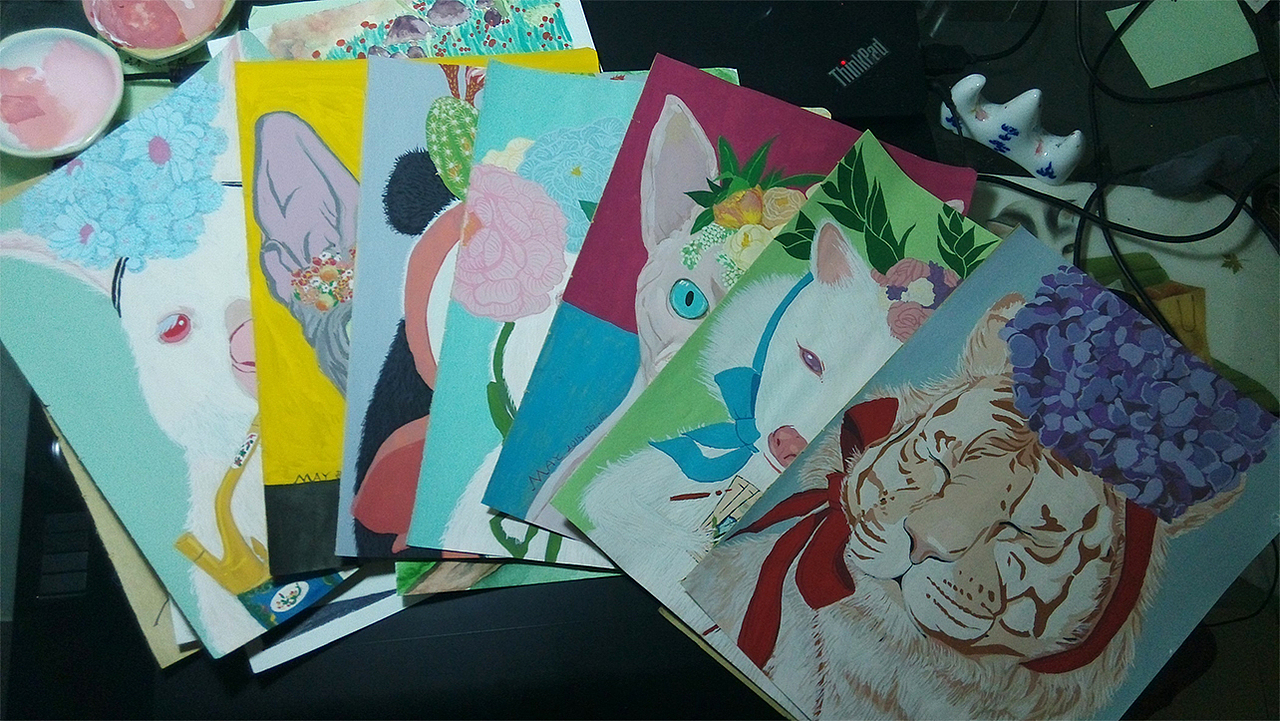 插花的小动物门（图ZMjI1OTQ5MTM2） - 艺术插画 - 站酷设计师鲦三原创素材 - 站酷ZCOOL