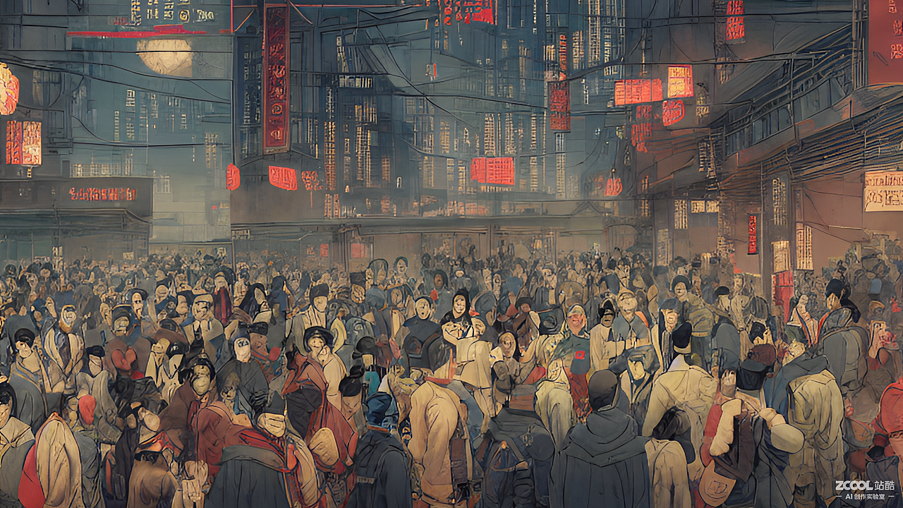 #AI创作实验室#人们正在公司门口排队考勤（图ZMzIwOTM5OTg0） - AI作品 - 站酷设计师原来是阿哲_原创素材 - 站酷ZCOOL