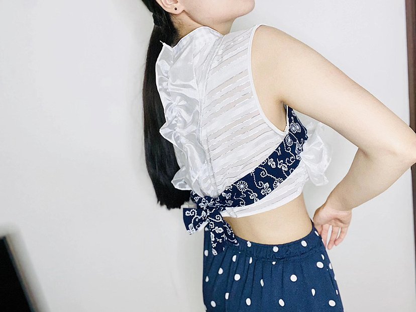 碎碎花花短上衣，meikeiin原创改造手作