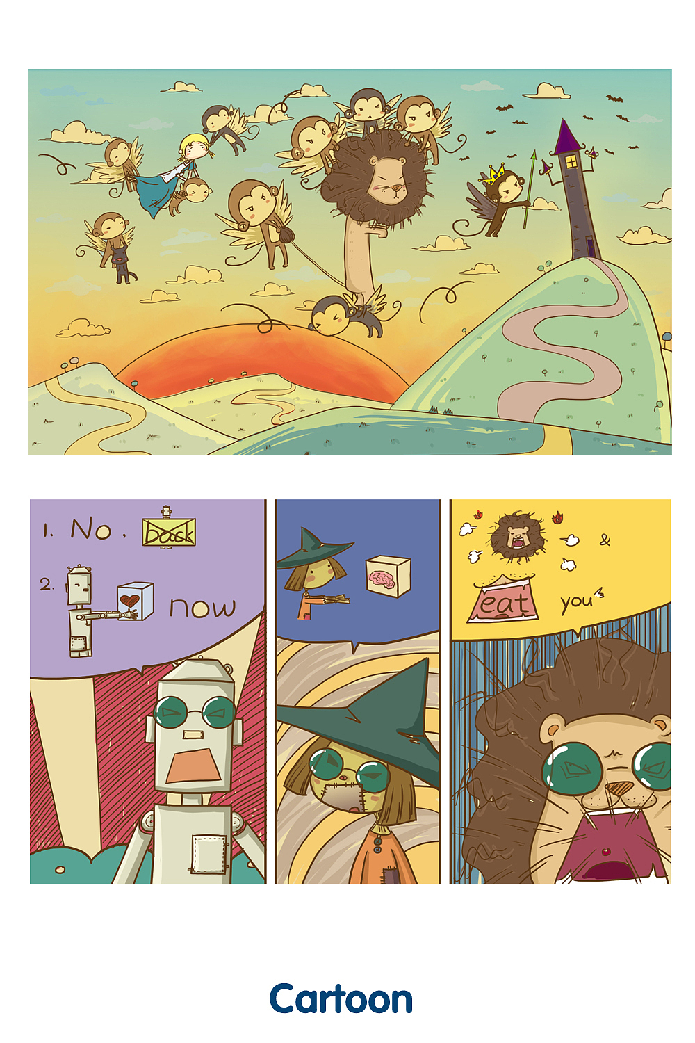 绿野仙踪小漫画～（图ZMTkwMjcxNjg=） - 儿童插画 - 站酷设计师鱼琴原创素材 - 站酷ZCOOL