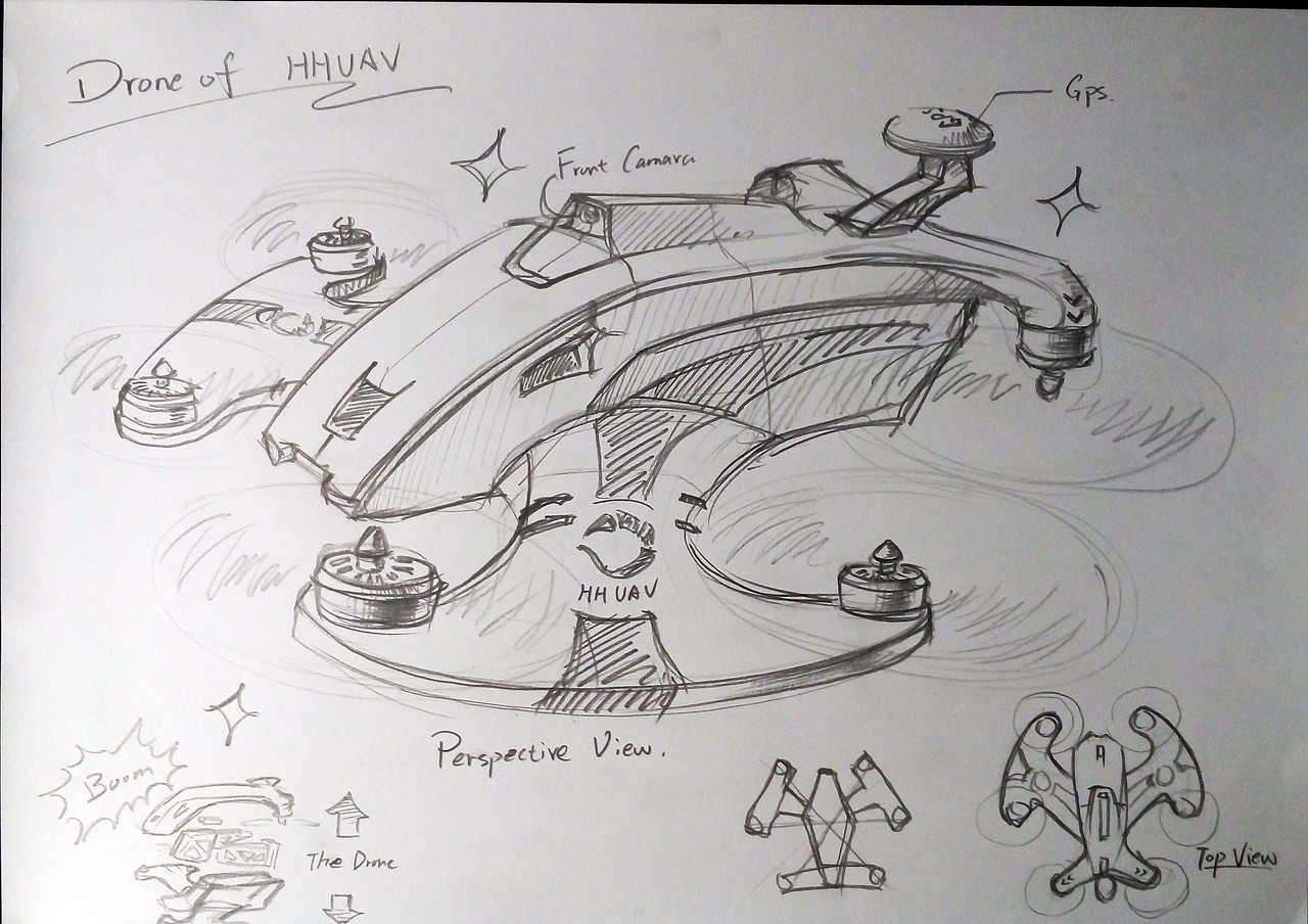 无人机手绘概念稿（图ZNTUzMDkzNjA=） - 概念设定 - 站酷设计师花_小花原创素材 - 站酷ZCOOL
