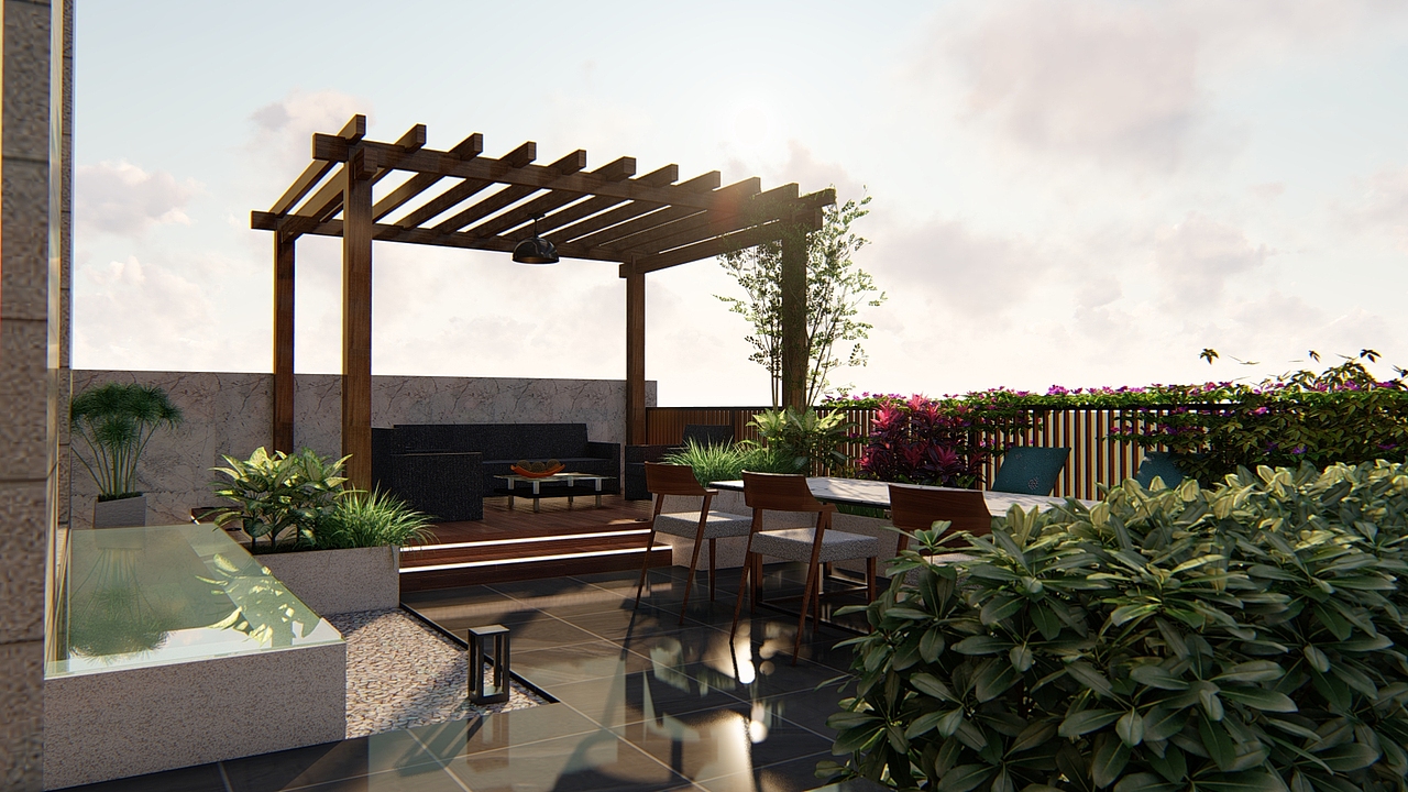 重庆南山120平现代花园(纯设计)