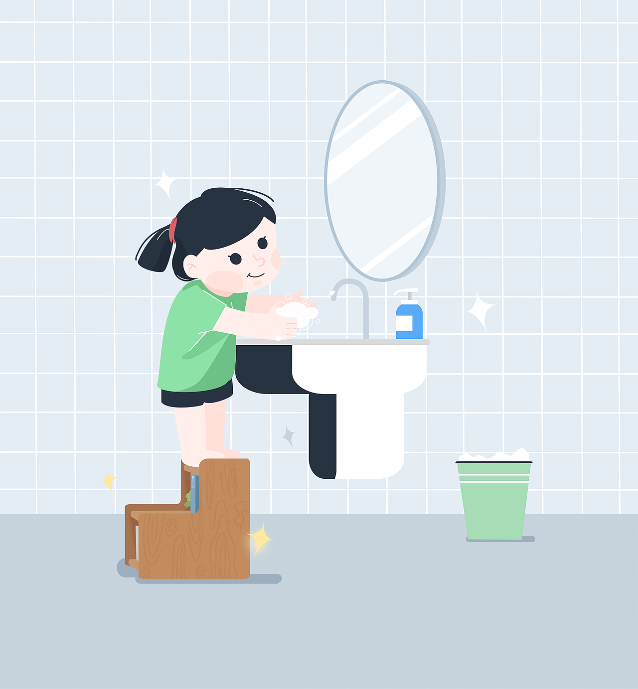 插画-宝宝洗手（图ZMjY2MDQxOTE2） - 儿童插画 - 站酷设计师重于鸿毛原创素材 - 站酷ZCOOL