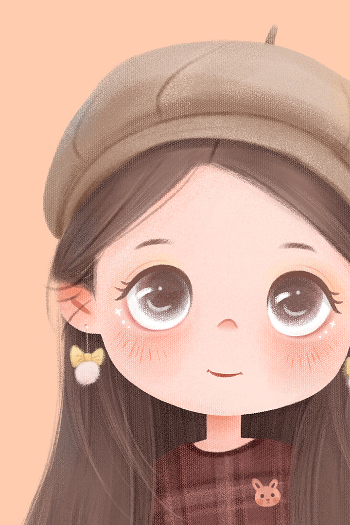可爱女生头像插画