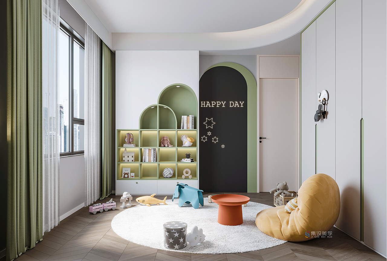 儿童房—集设美学（图ZMjc5NDUzMzY4） - 家装设计 - 站酷设计师集设美学原创素材 - 站酷ZCOOL